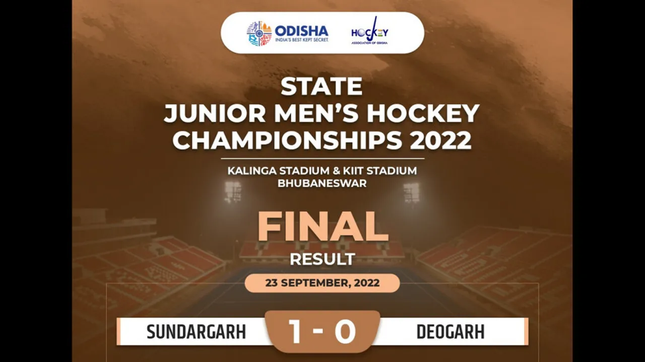 Sundergarh is the champion after losing to Deogarh 0-1