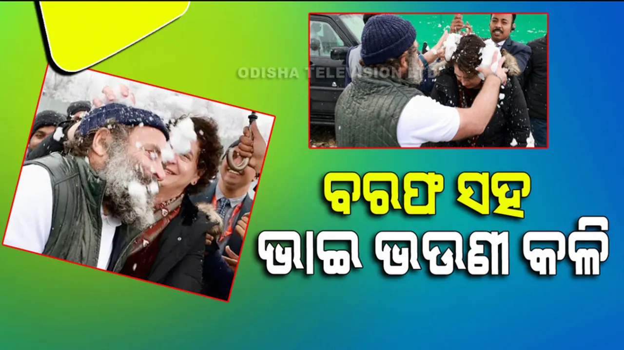 Rahul-Priyanka Enjoy Snowball Fight In Srinagar