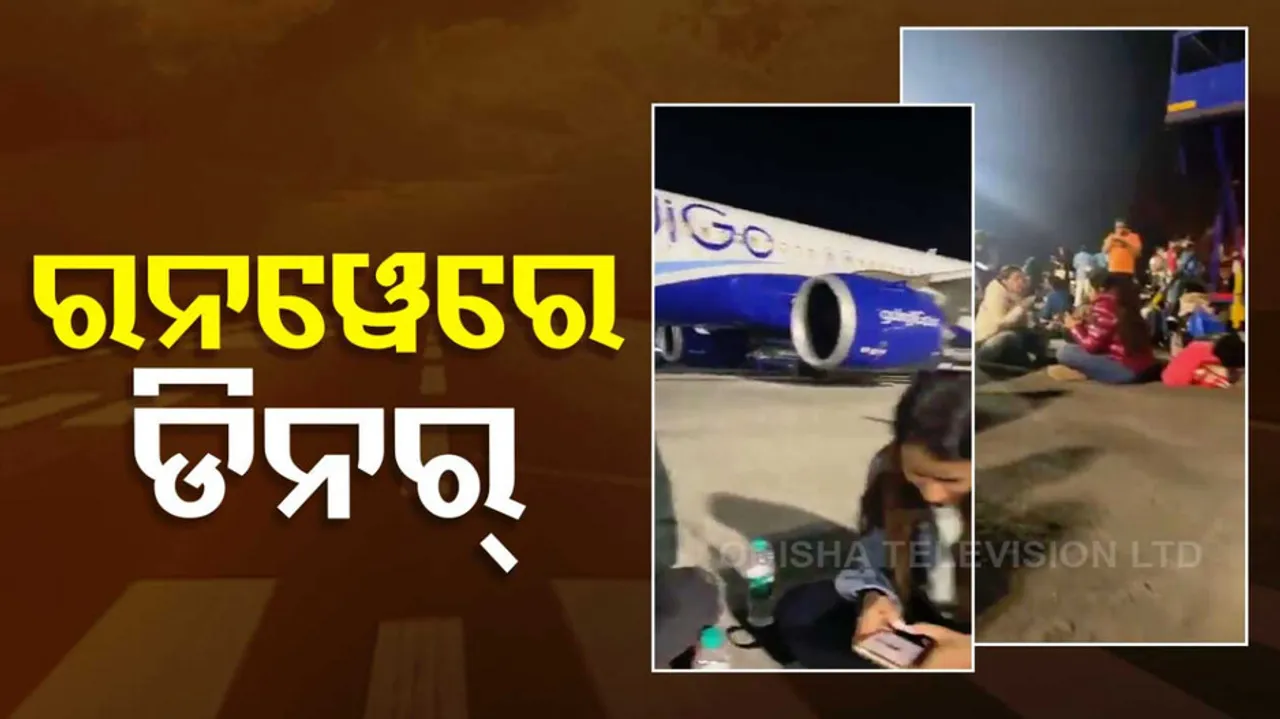 Passenger eating on Runway