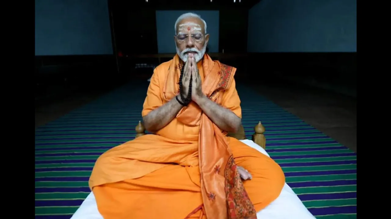 PM Modi Meditates At Vivekananda Rock