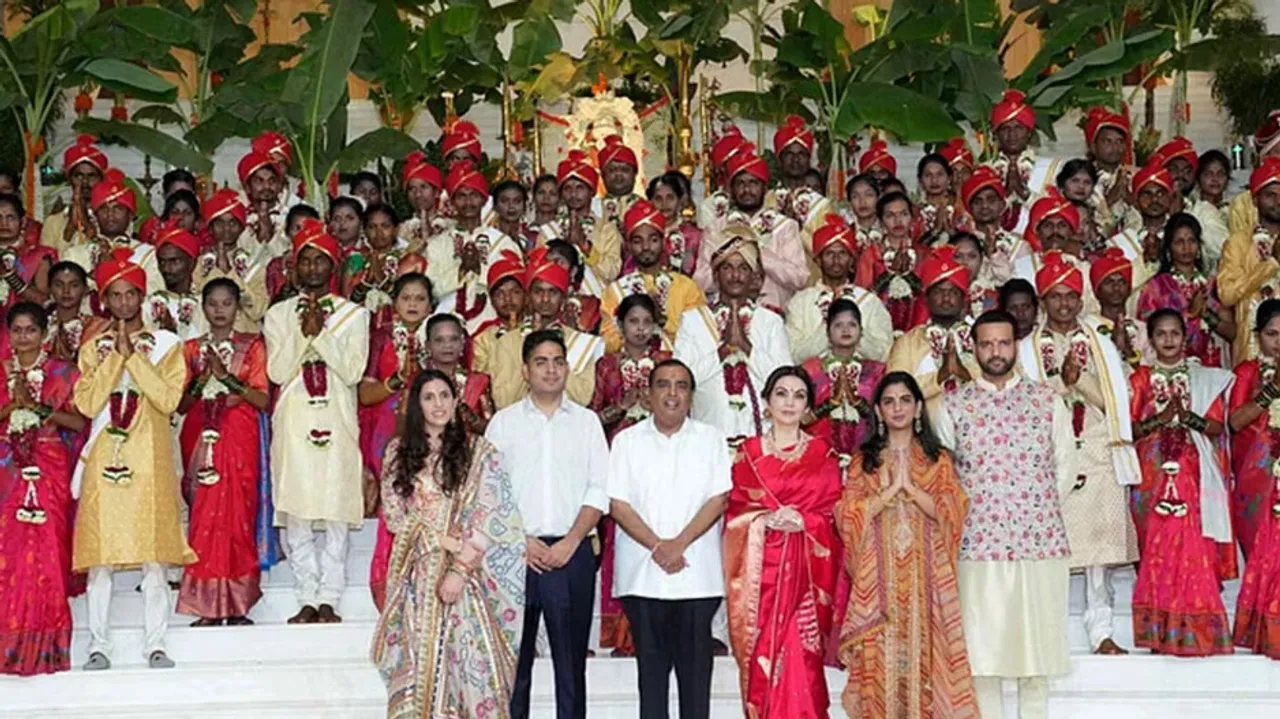 Anant ambani radhika merchant wedding ceremony started with the marriage of poor girls