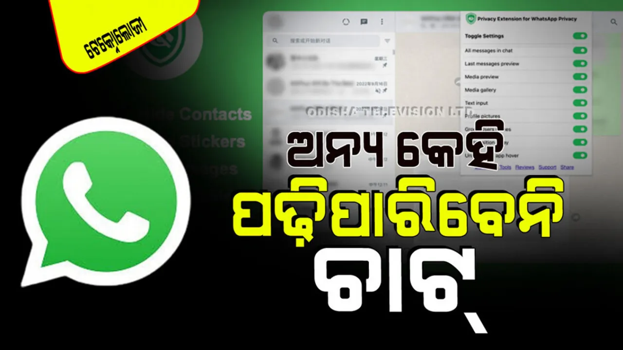 Add privacy extension feature in Whatsapp to hide private messages