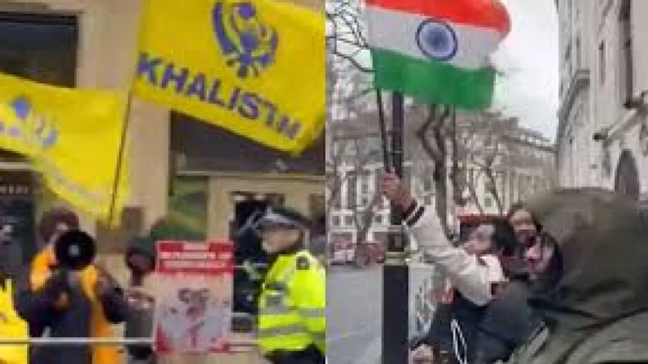 Protest Countered In London 