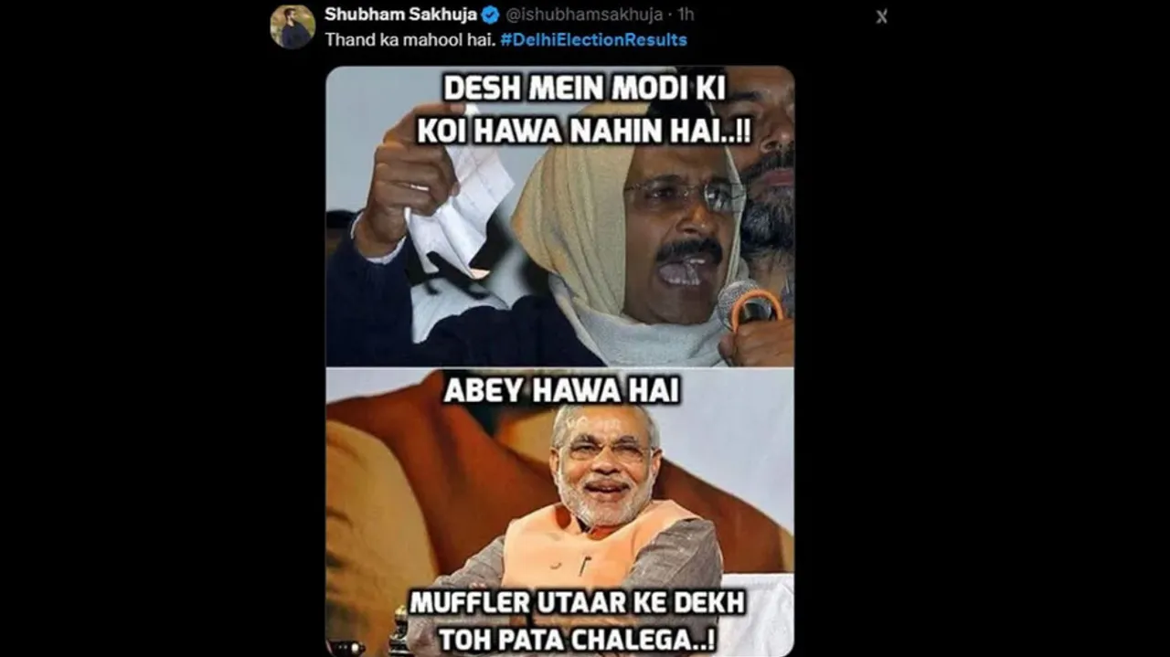 Delhi election result 2025 memes viral on social media