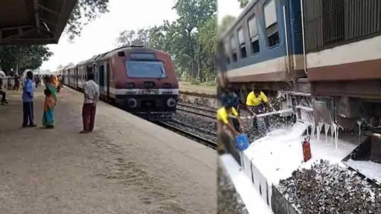 ଟ୍ରେନ୍‌ ଇଞ୍ଜିନରେ ନିଆଁ !