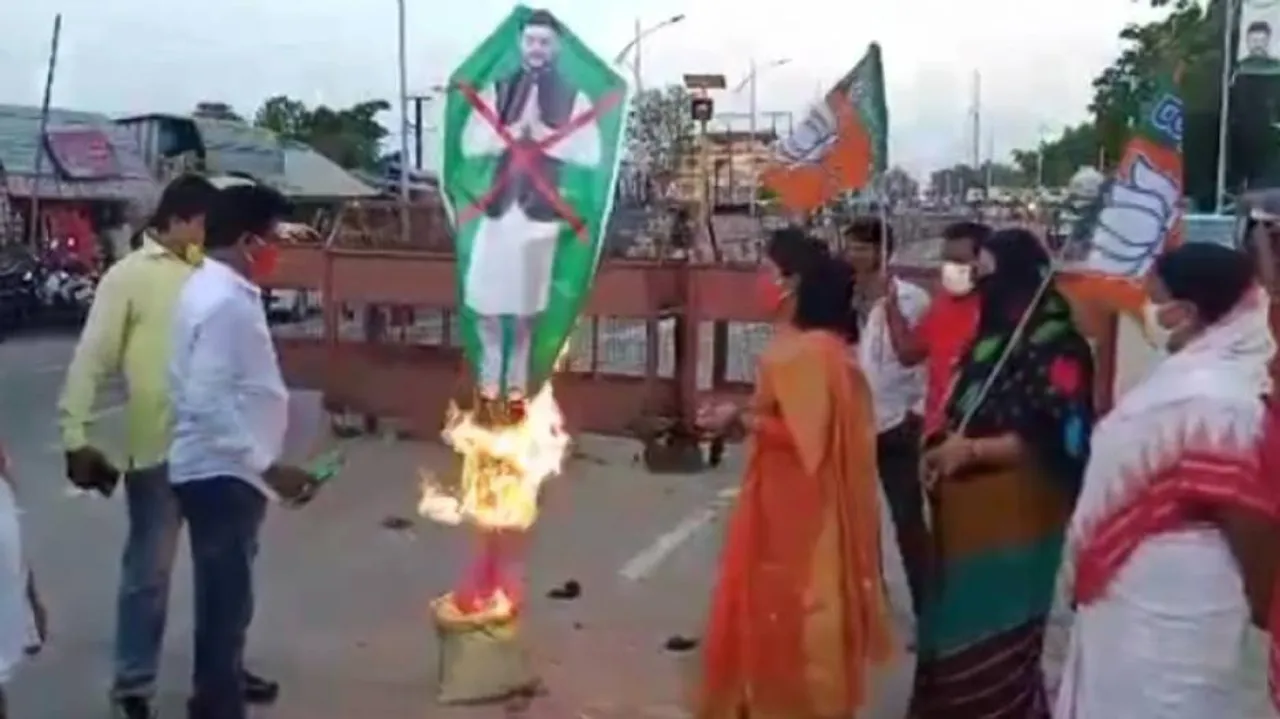 ସାଂସଦ ଅନୁଭବ ମହାନ୍ତିଙ୍କ କୁଶପୁତ୍ତଳିକା ଦାହ