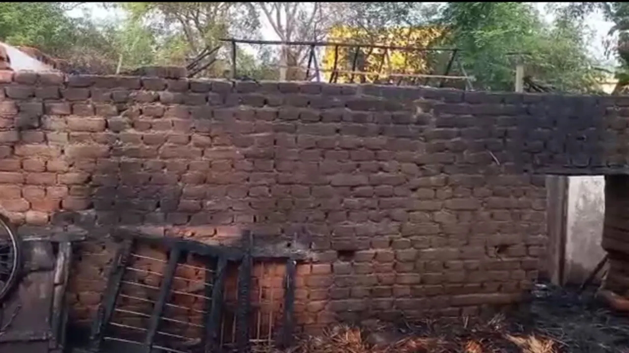 House set on fire in bhadrak 
