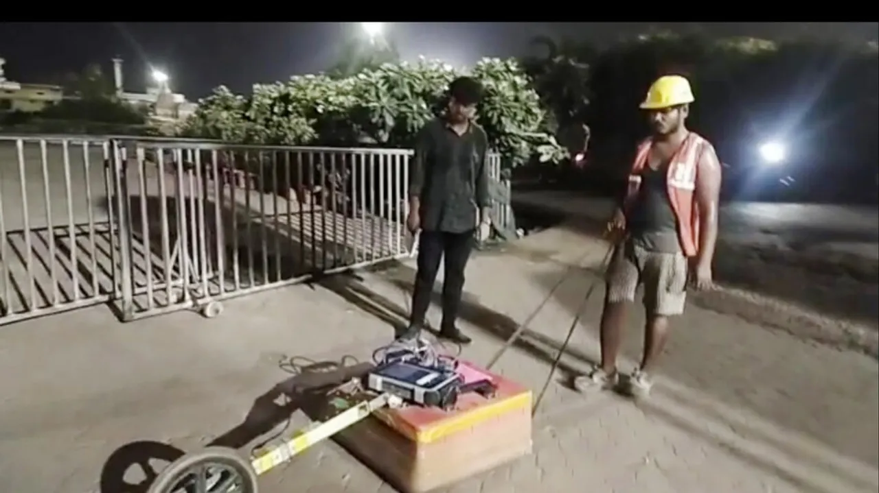 GPR survey conducted at midnight