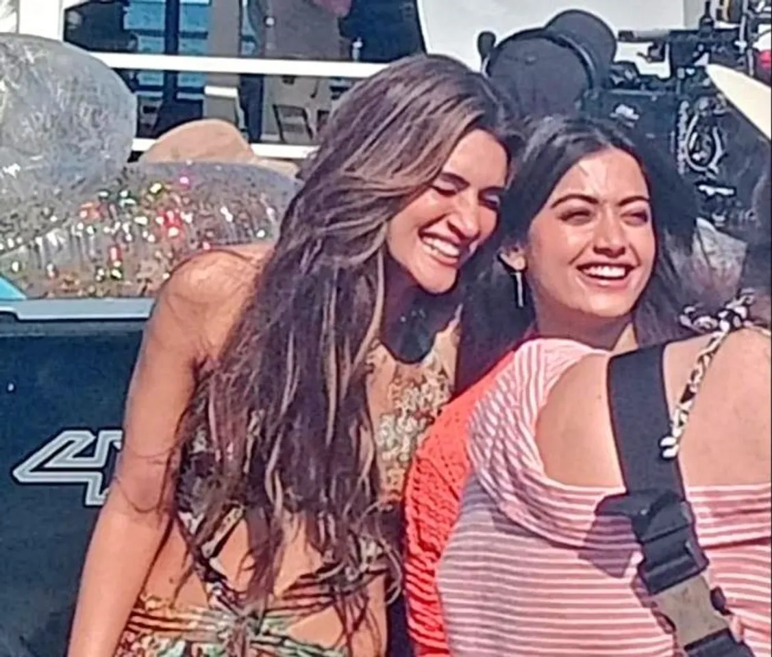 Rashmika Mandanna spotted shooting with Shahid Kapoor & Kriti Sanon; check pics