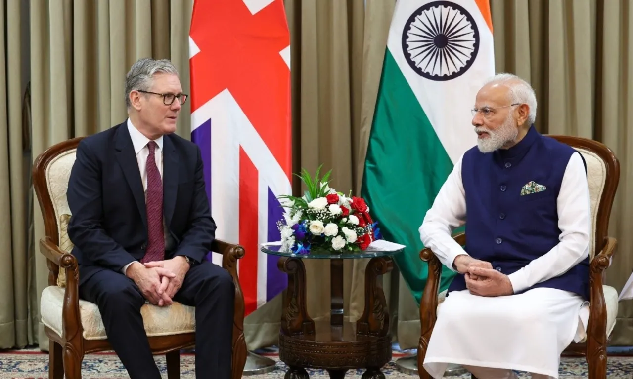 PM Modi with UK PM Keir Starmer