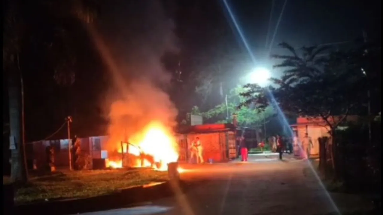 Car bursts into flames after heater use