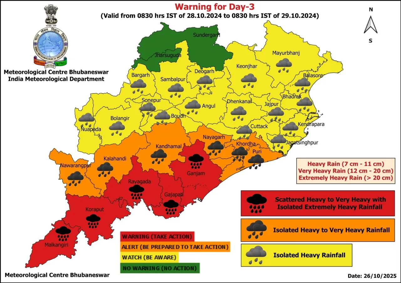 Odisha braces for heavy rainfall
