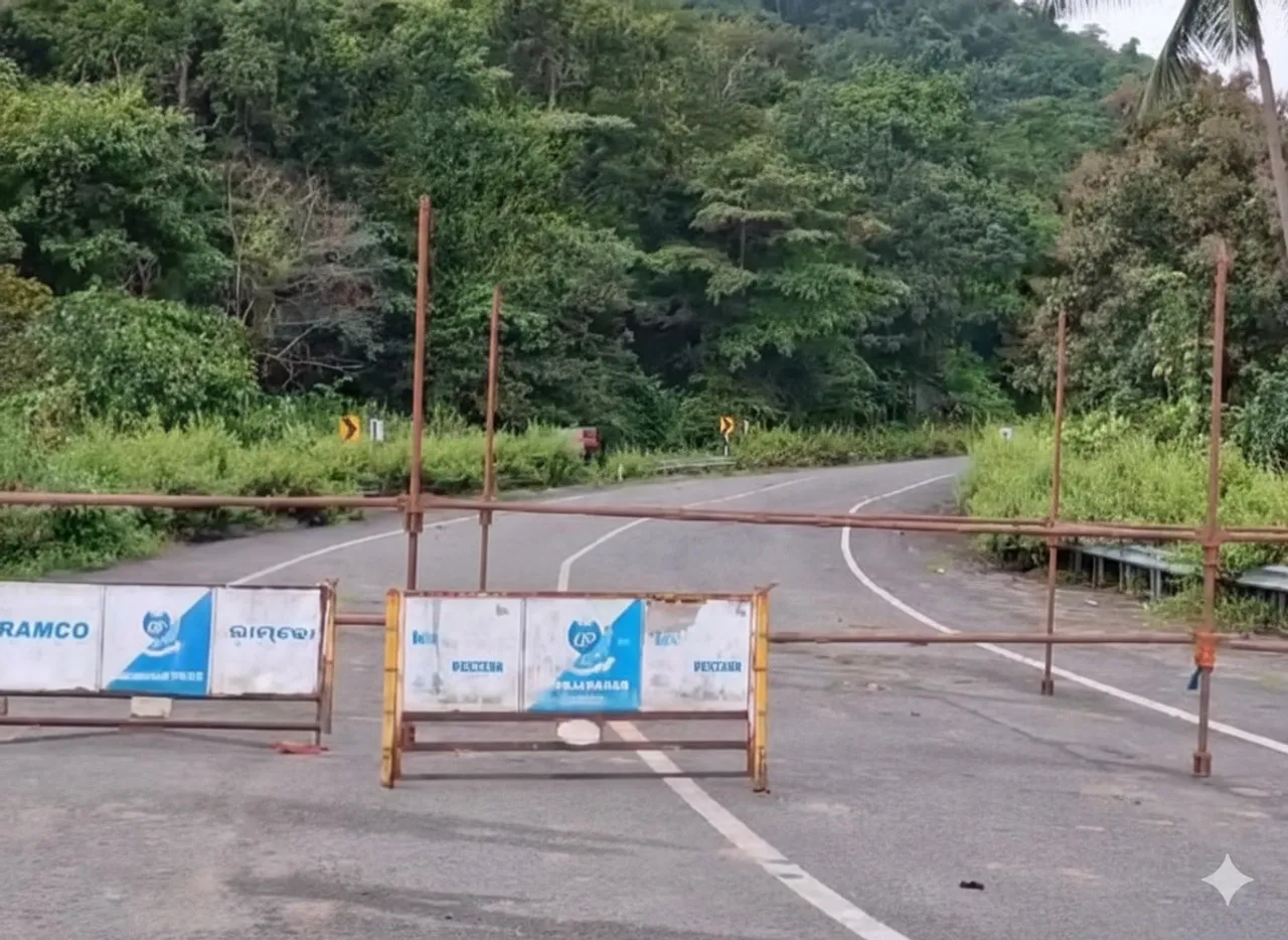 Kalinga Ghat road sealed due to Cyclone 'Montha' induced heavy rainfall