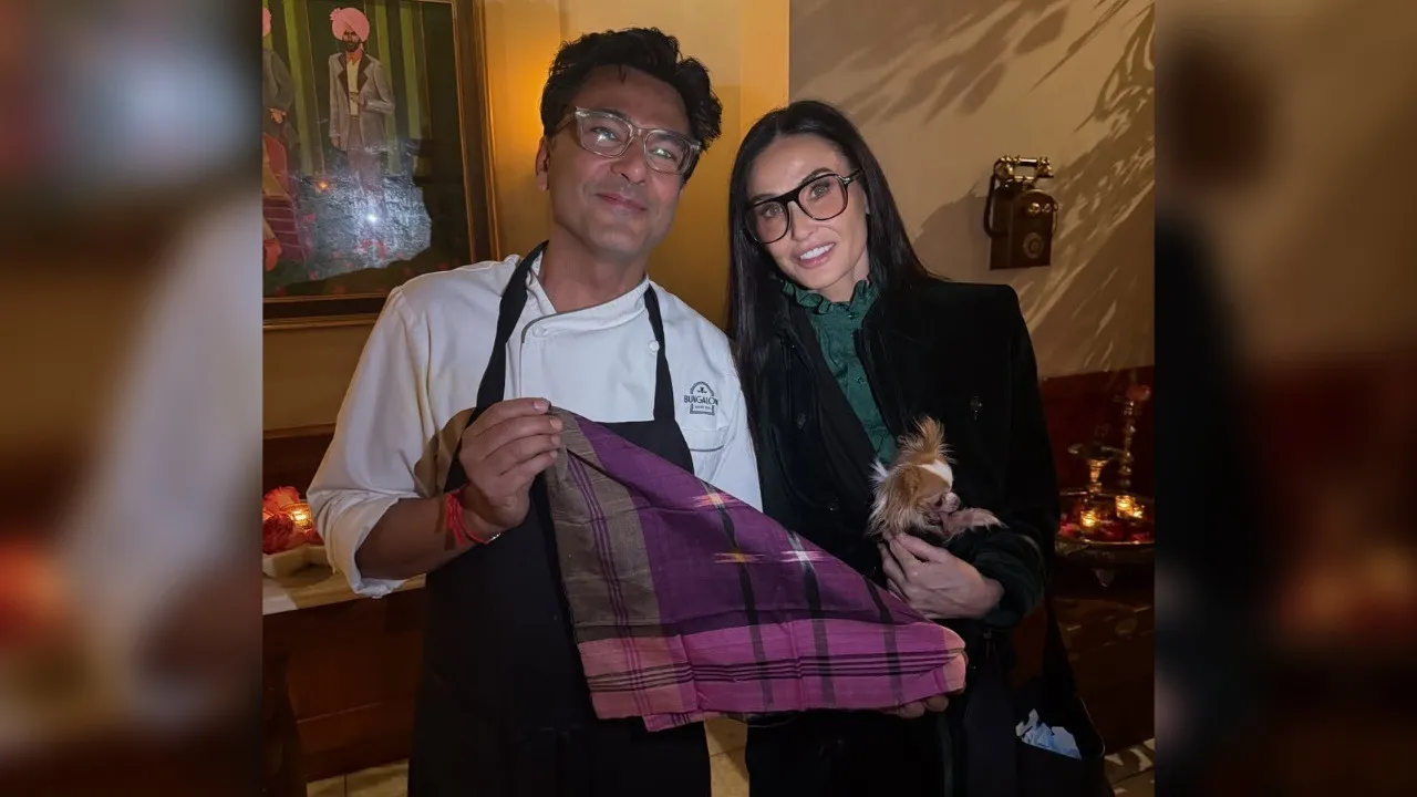 Celebrity chef Vikas Khanna gifts Sambalpuri handloom to American actress Demi Moore, pens heartfelt note, 'A gift from Odisha...'
