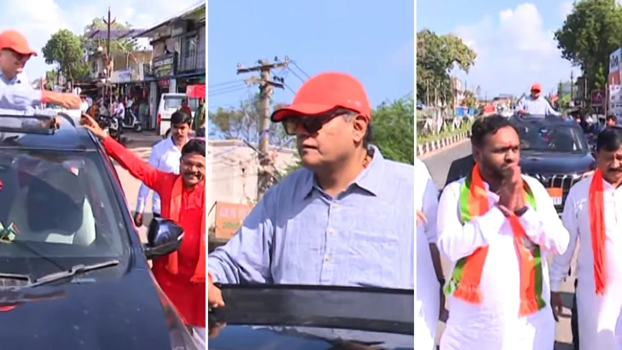 BJP National VP Baijayant Panda leads massive roadshow in Nuapada as bypoll campaign intensifies