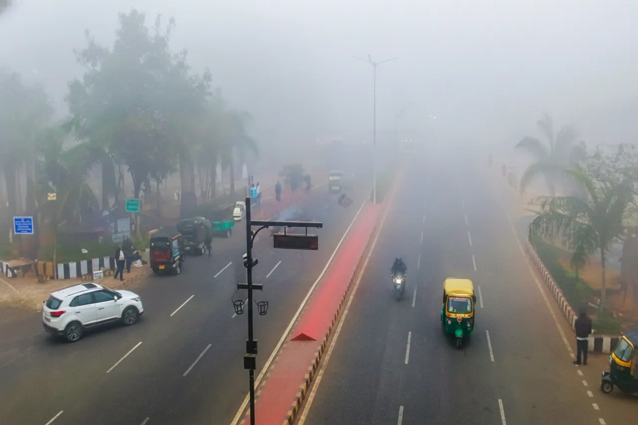 Foggy winter morning in Bhubaneswar