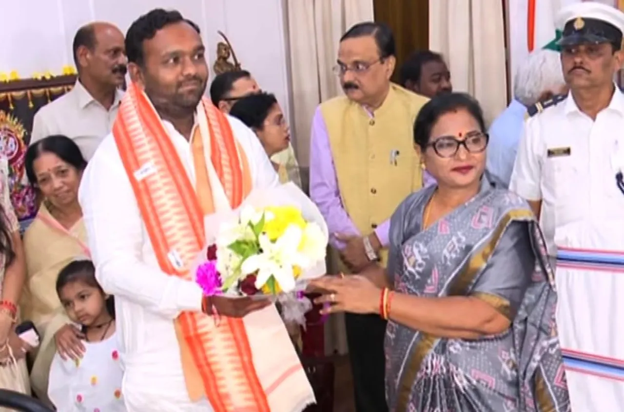Newly elected Nuapada MLA Jay Dholakia takes oath in Odisha Assembly
