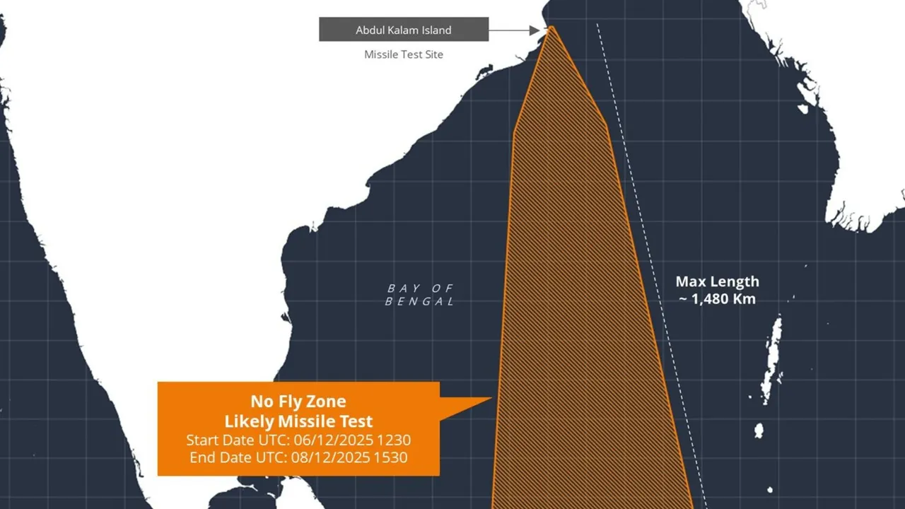 Missile test off Odisha coast likely: India issues NOTAM; declares 1400 km over Bay of Bengal as no-fly zone