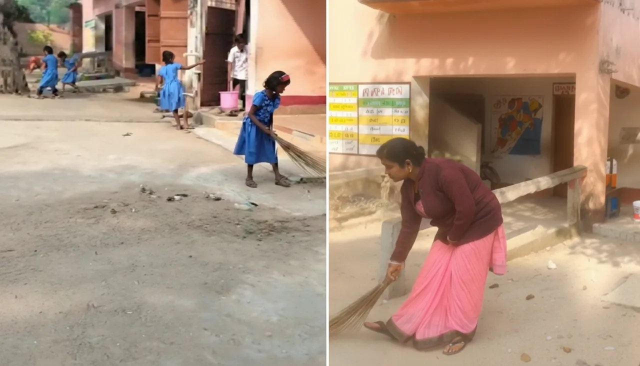 Viral video of students sweeping school in Odisha’s Balasore sparks protests; teachers take over cleaning duties