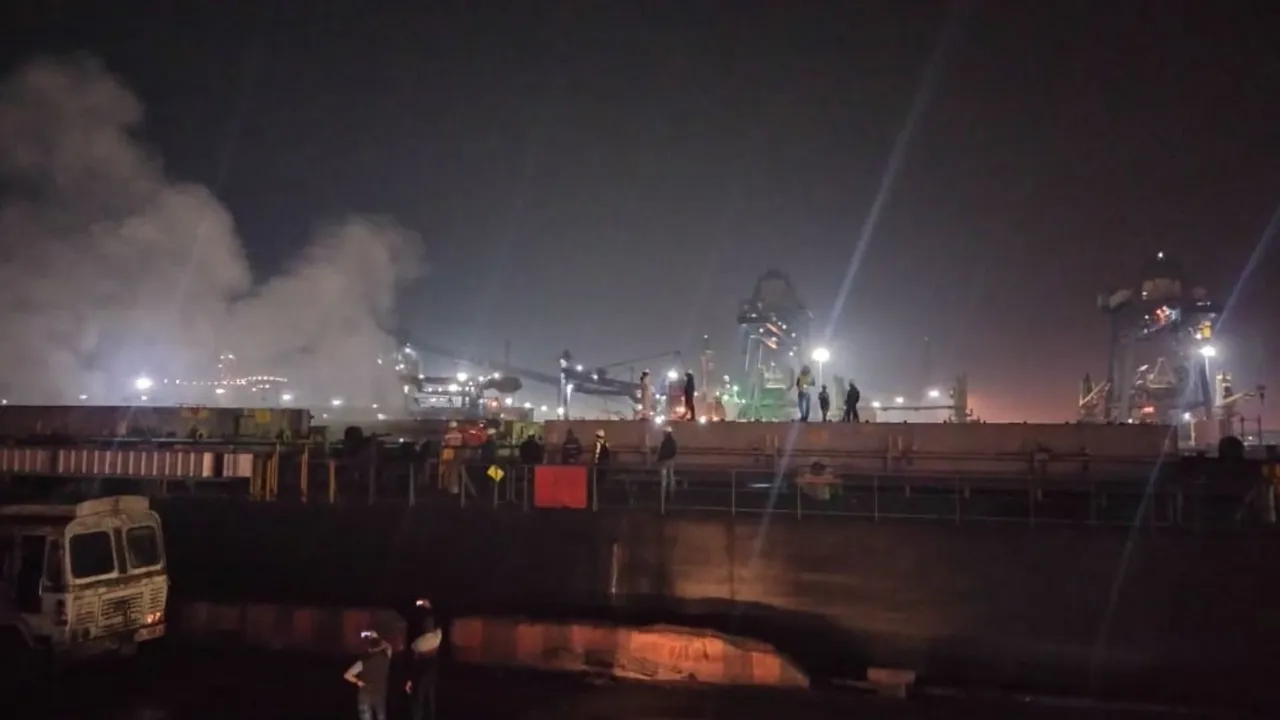 Emergency at Odisha’s Paradip port; Smoke emanates from coal-laden ship, fire services deployed