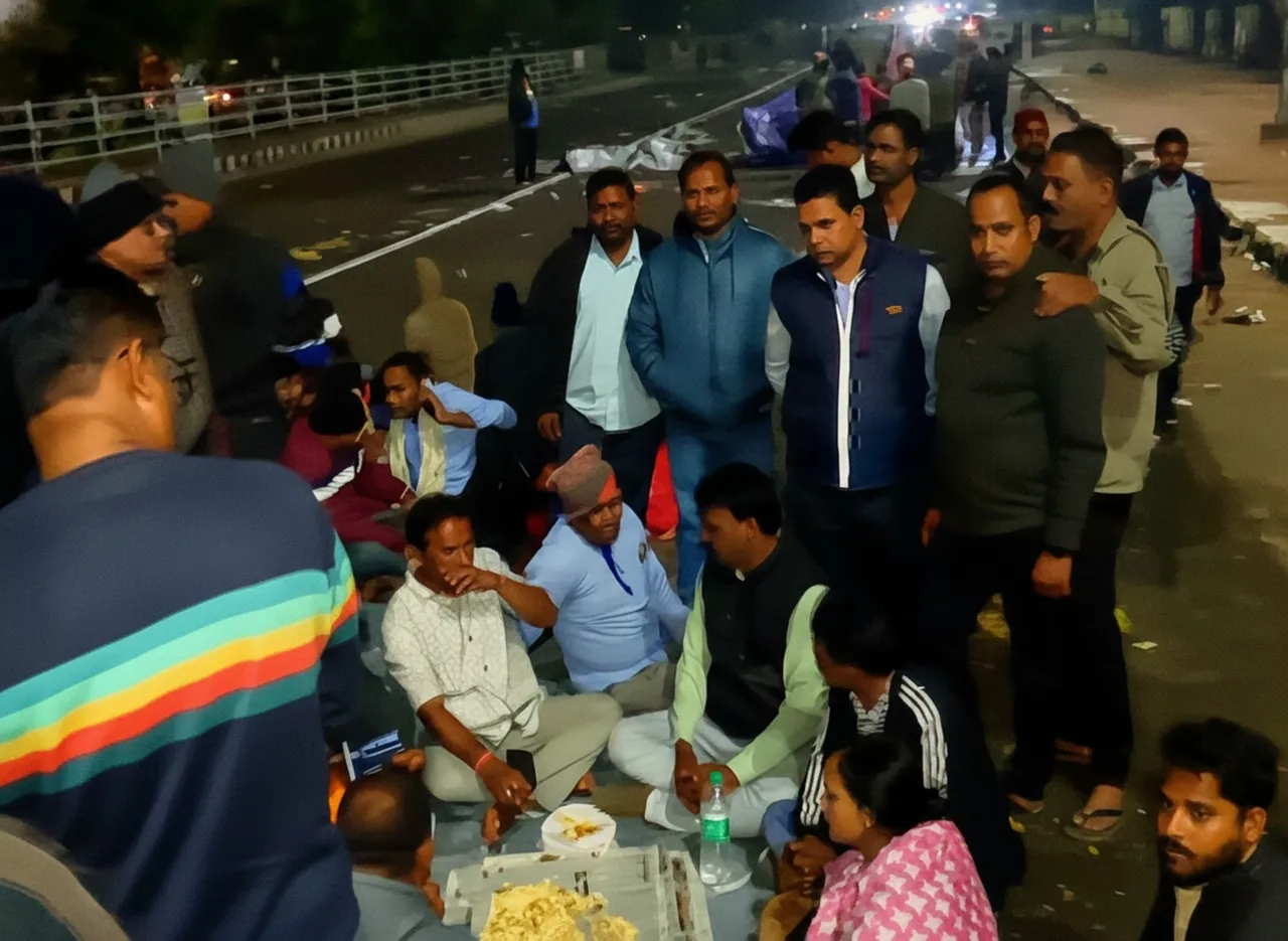 Odisha primary school teachers stage night-long protest in Bhubaneswar