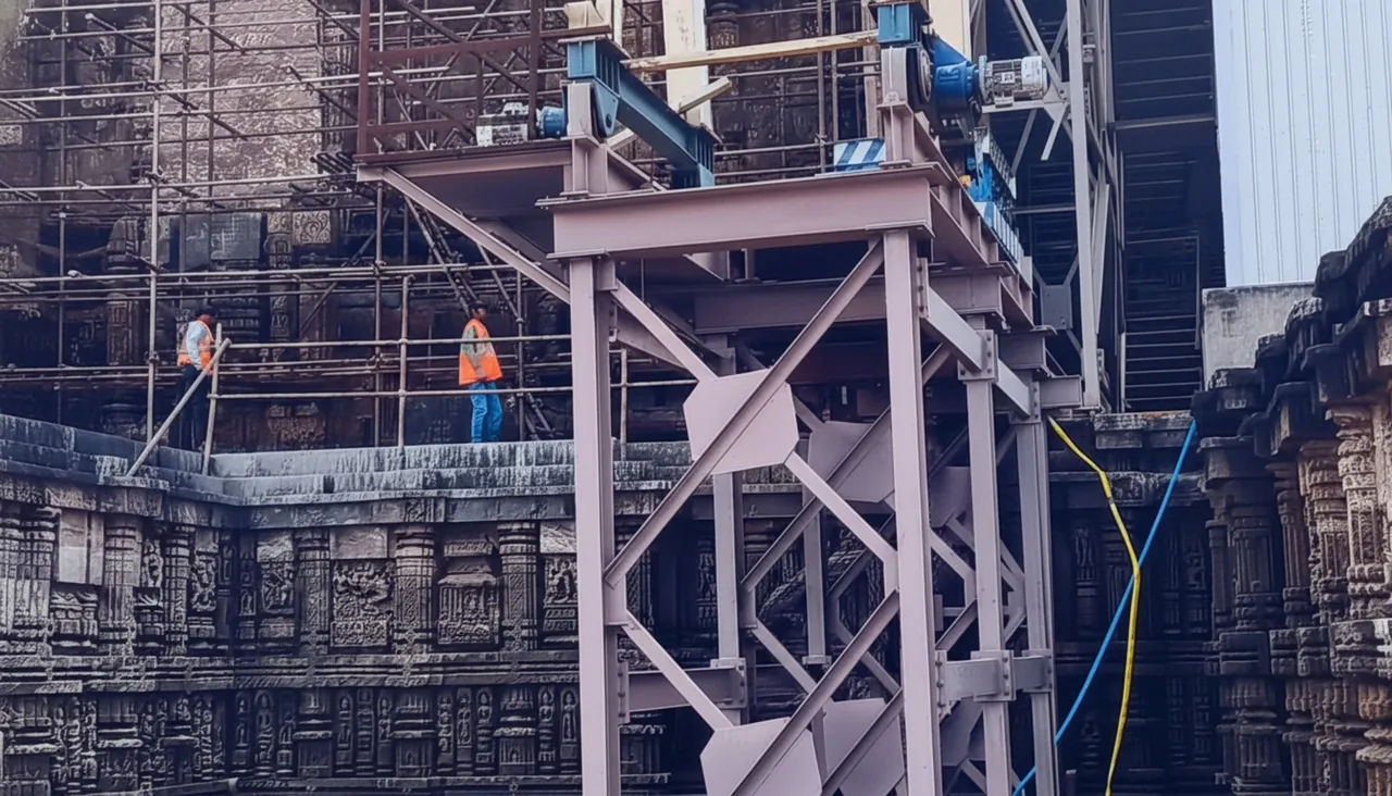 Konark Sun Temple sees historic moment as ASI begins sand extraction from sanctum after 122 years