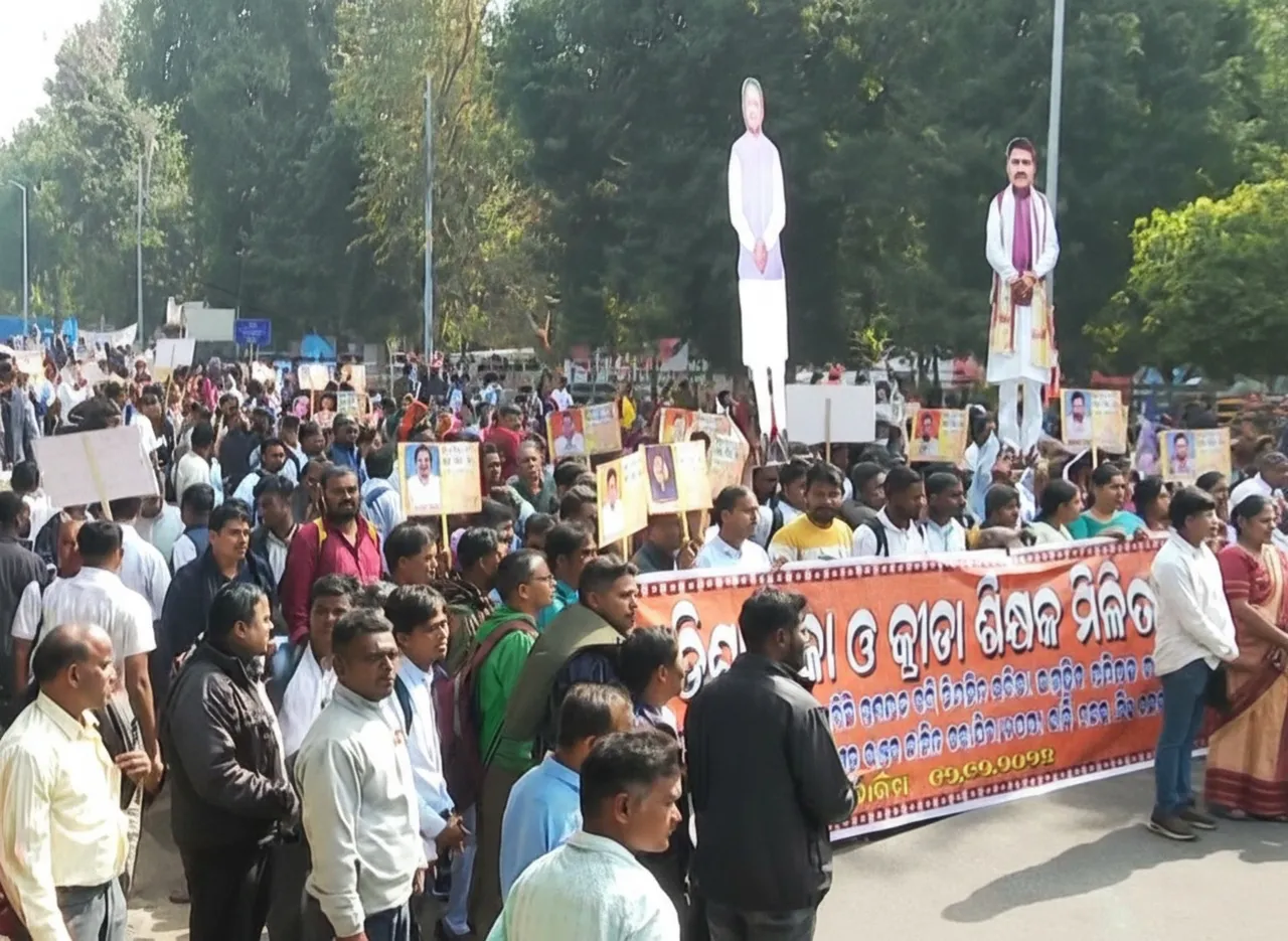 Odisha teachers continue protests over job regularisation even as Assembly session concludes
