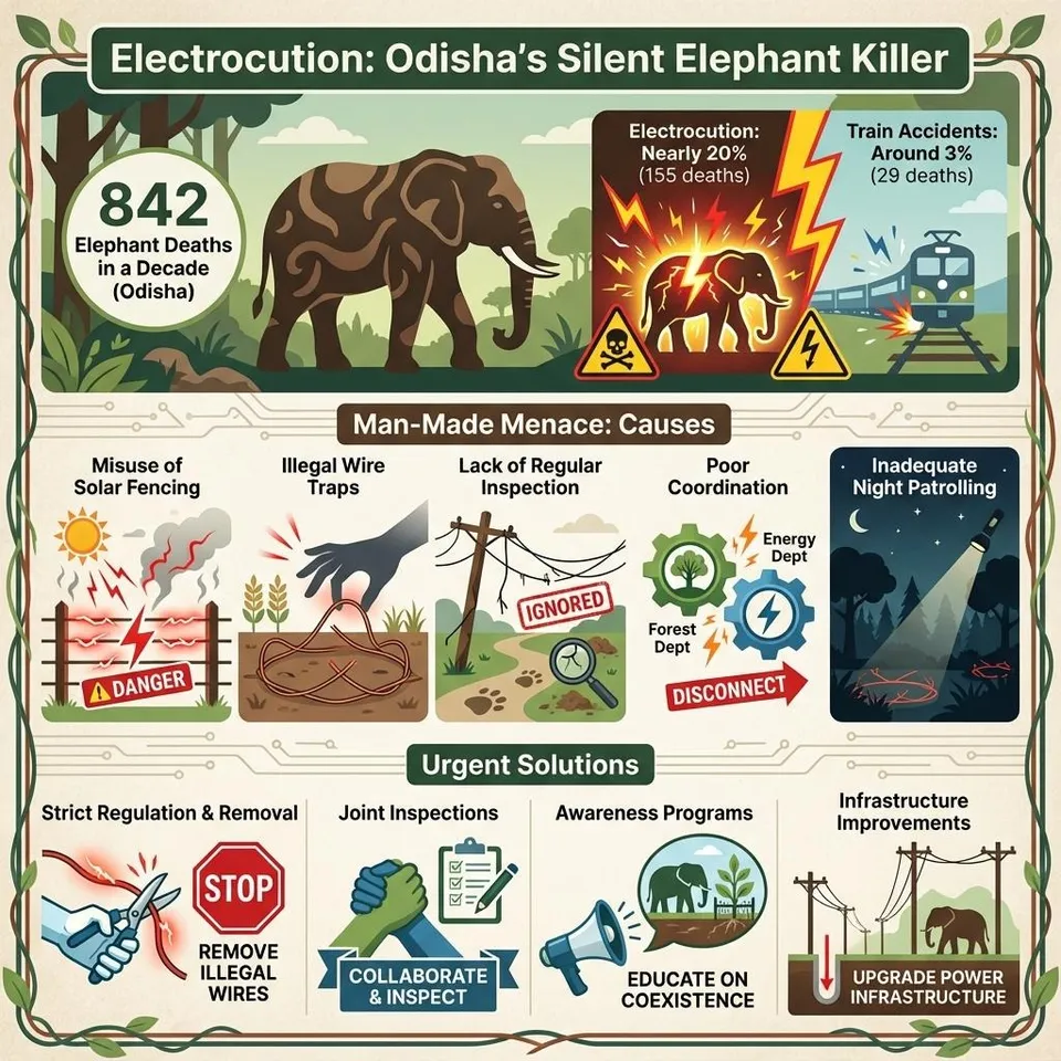 Elephant Deaths Due To Electrocution In Odisha