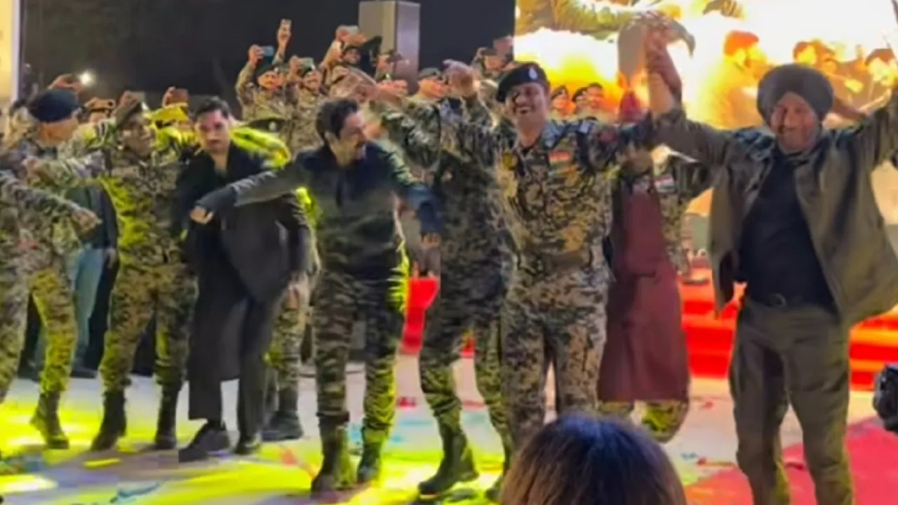 Border 2’s event: Sunny Deol, Varun Dhawan, Ahan Shetty shake a leg with BSF jawans to Ghar Kab Aaoge, watch