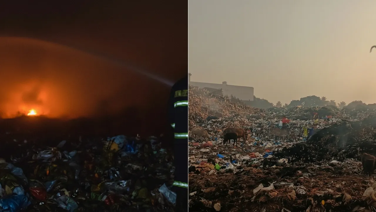 Fire breaks out at garbage heap in Puri