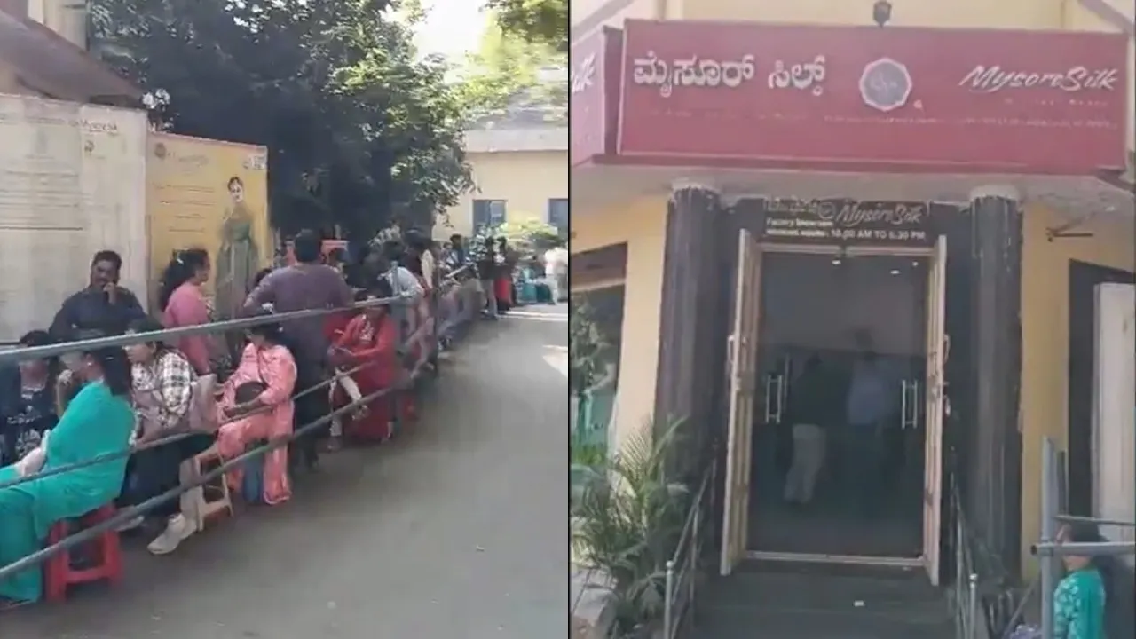 Bengaluru’s 4 am rush for Mysore silk sarees goes viral