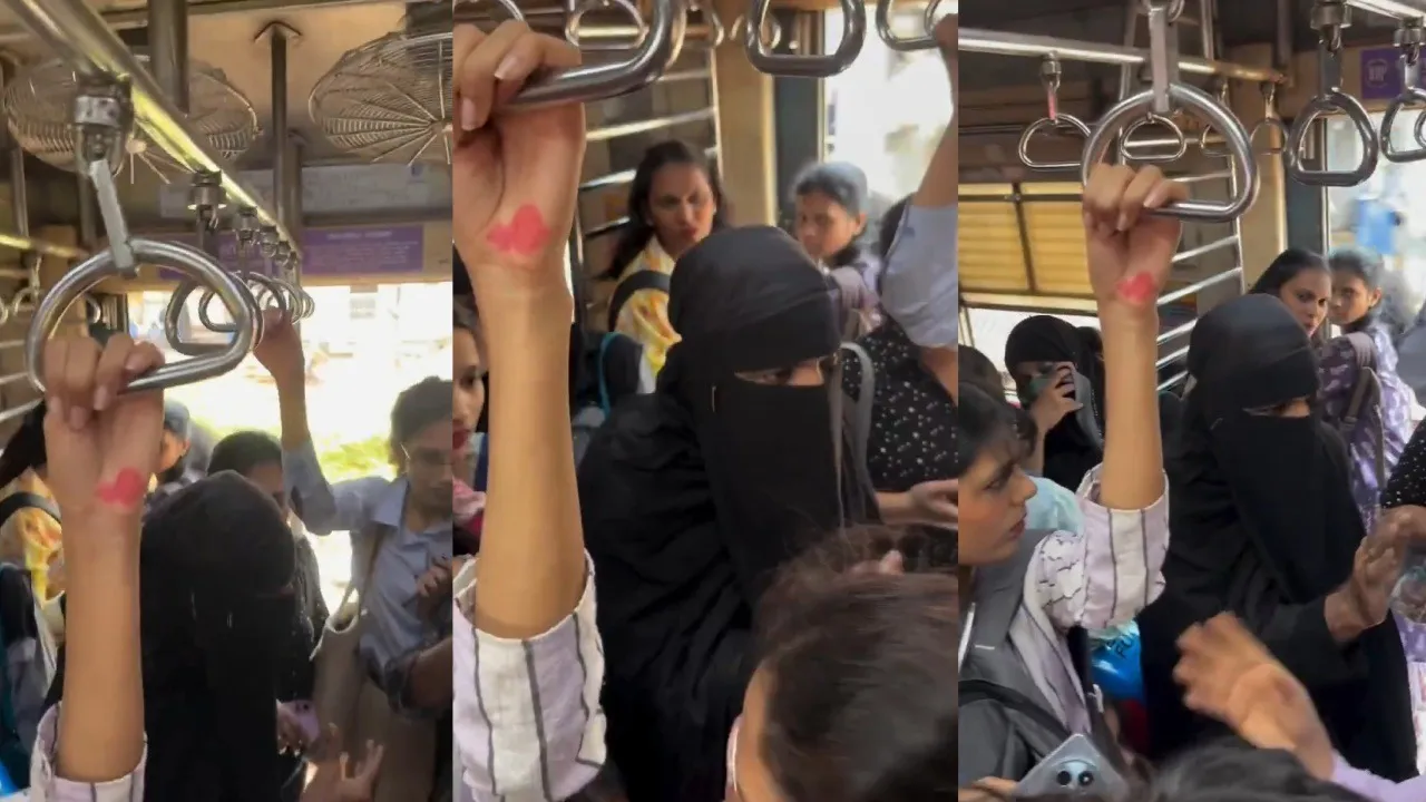 Man in burqa enters Mumbai local train’s ladies coach, passengers allege inappropriate touch; watch viral video