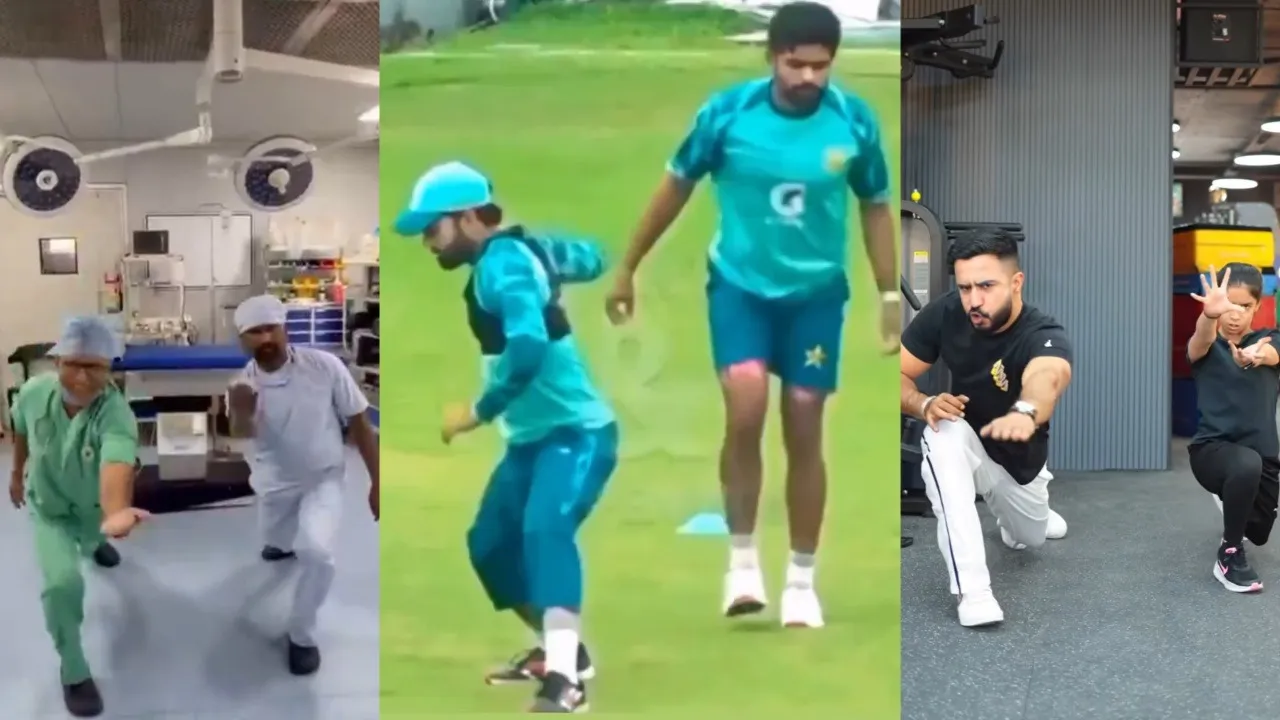 Babar Azam and Mohammad Rizwan’s funny warm-up routine sparks global meme frenzy, watch viral clips