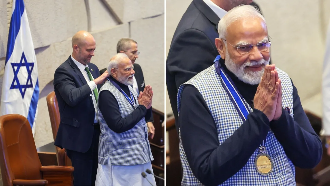 PM Modi awarded Knesset’s highest medal; Rare leader to receive top awards from Israel & Palestine