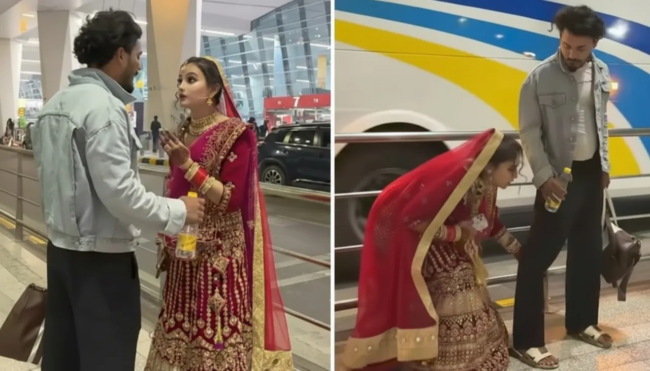 Bride runs away from marriage, pleads with boyfriend to accept her - Watch