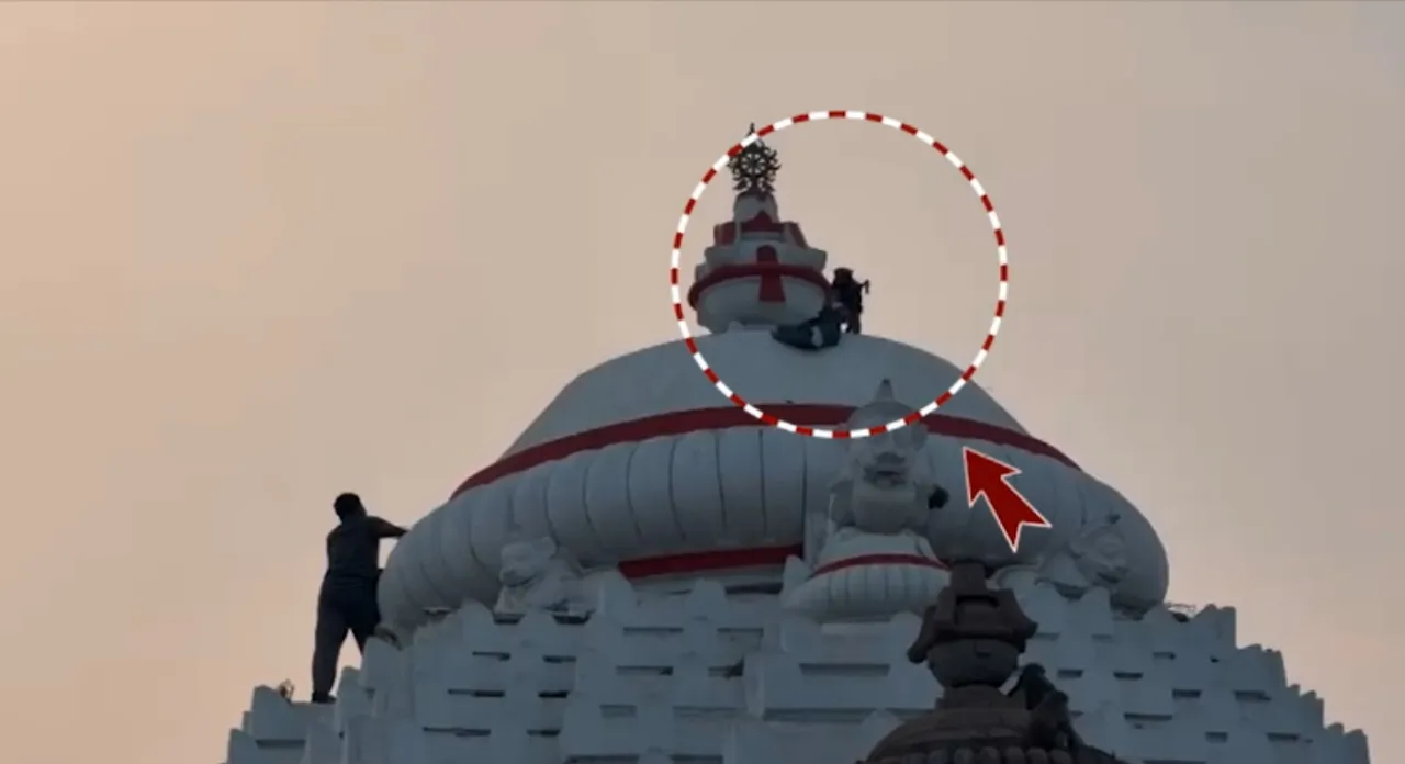 Monkey snatches devotee’s bag at Puri Jagannath Temple, climbs Singhadwara Dome