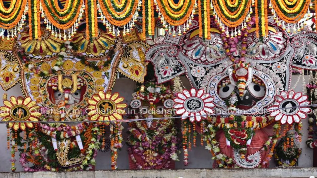 In Pics: Holy Trinity during Snana Purnima in Puri Srimandir