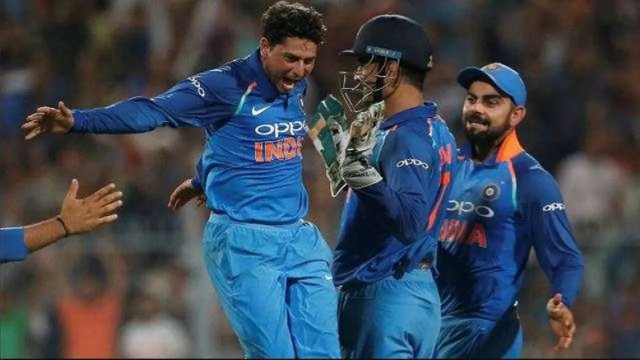 Kuldeep thanks Dhoni for pepping him up before the hat-trick ball