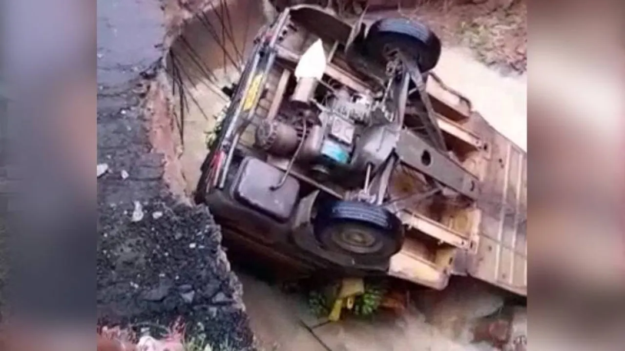 Watch: Auto Swallowed After Road Collapses Due To Flood In Odisha