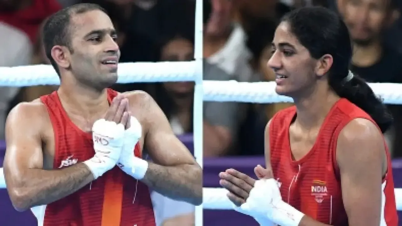Boxers Nitu Ghanghas, Amit Panghal