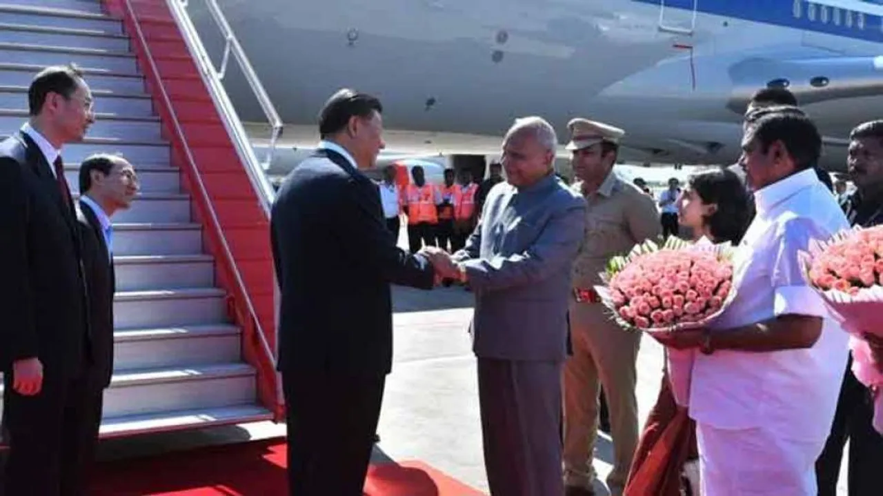 Grand traditional reception marked Xi's arrival in Chennai