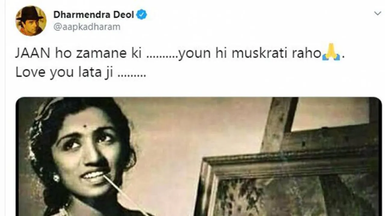 Dharmendra's Exclusive Tweet On Lata Mangeshkar Wins Hearts