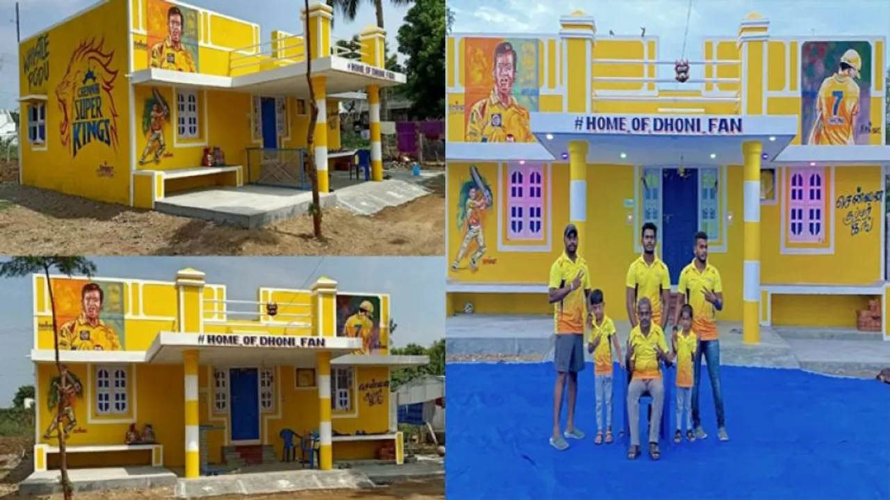 Dhoni Fan Paints His Home Yellow, Makes Thala's Portrait On Wall