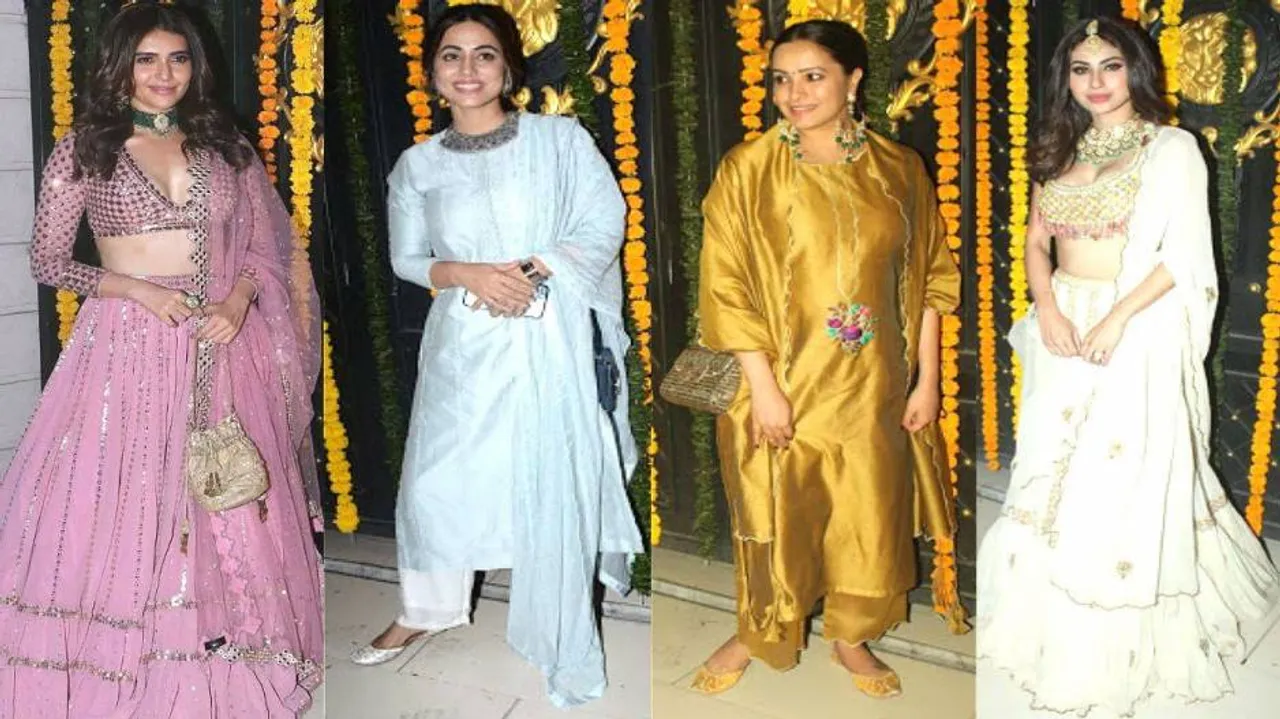 Ekta Kapoor's Diwali Bash: Mouni Roy, Mrunal Thakur, Karishma Tanna Kick Off Festivities in Style