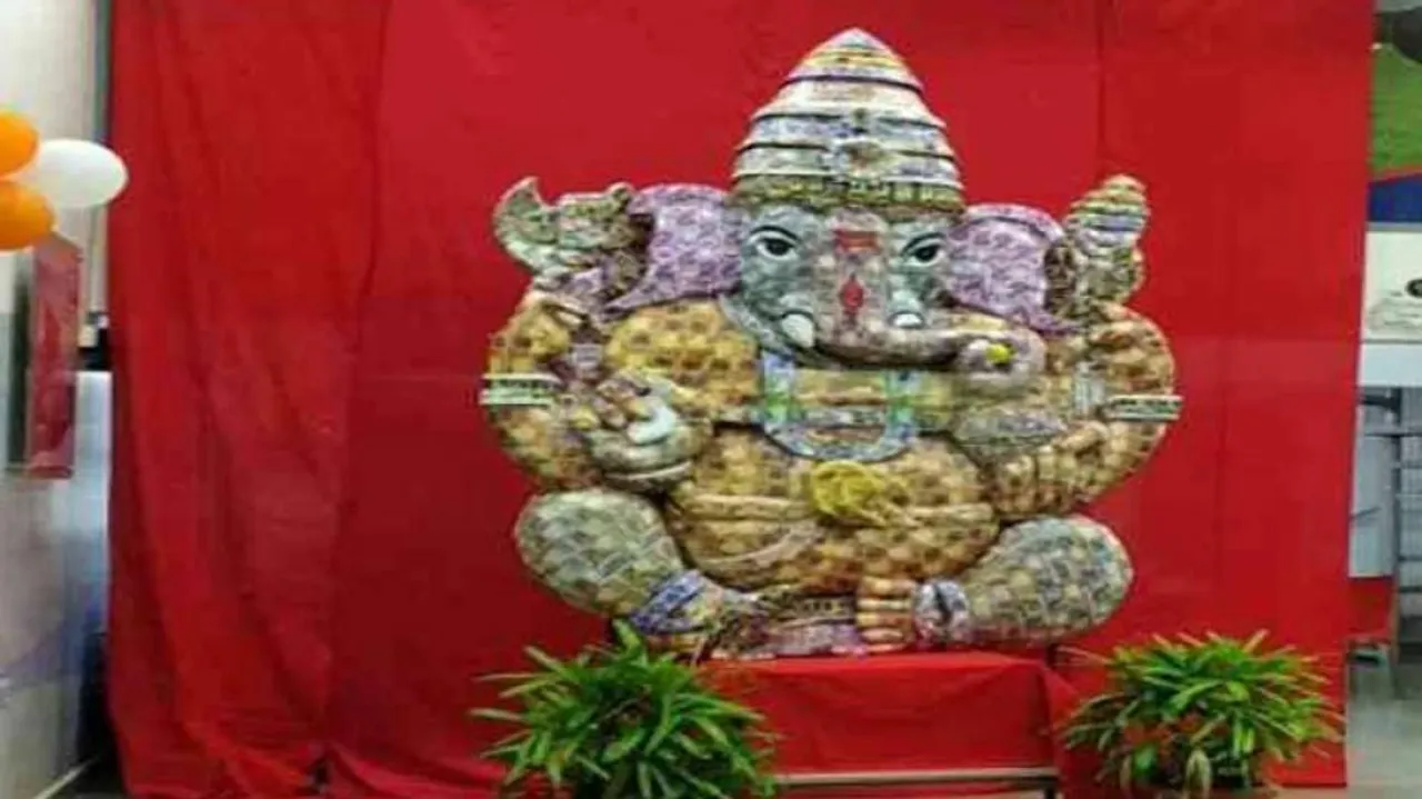 Ganesh Idol Made Of Currency Notes Worth Rs 21 lakh