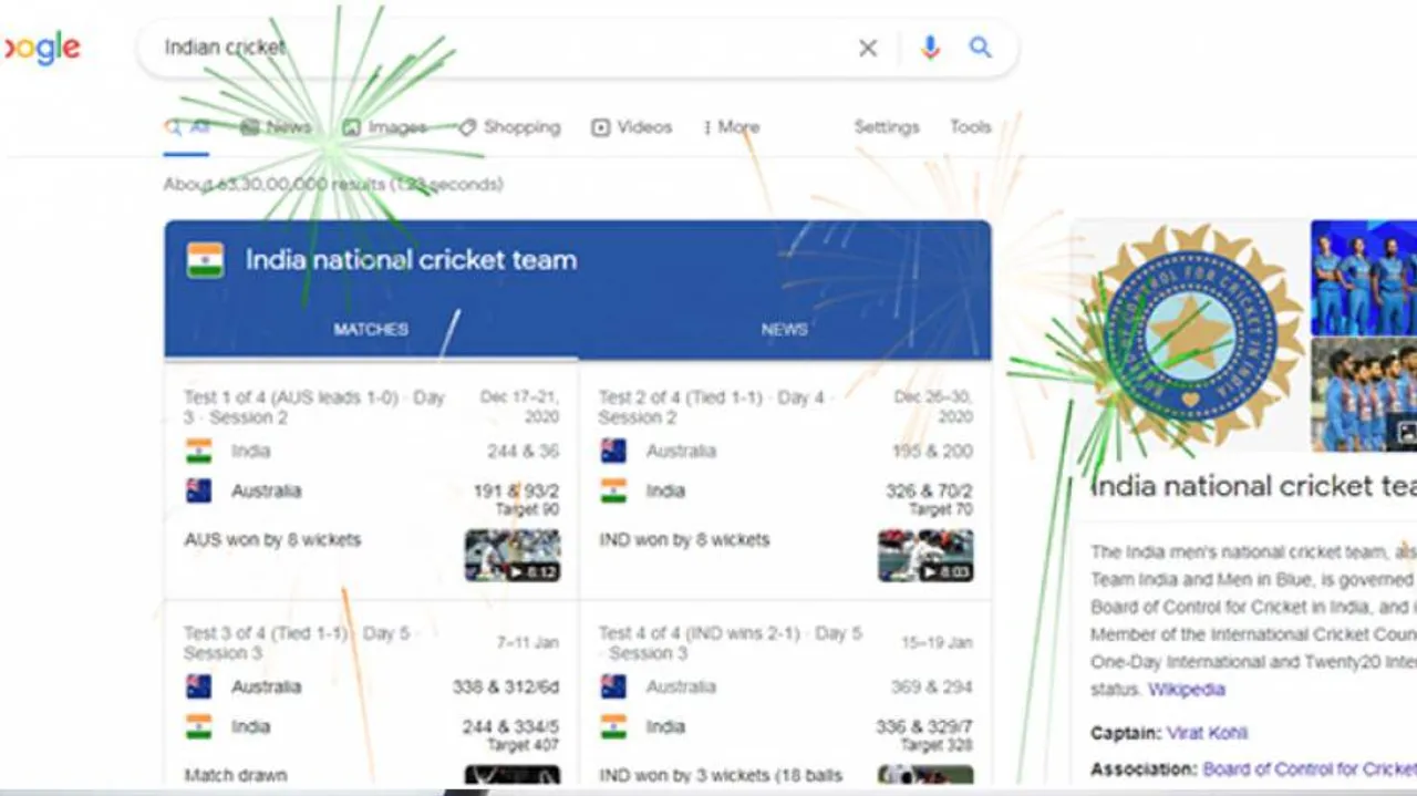 #WATCH: Google Celebrates 'Indian Cricket' With Virtual Fireworks, See How Netizens React