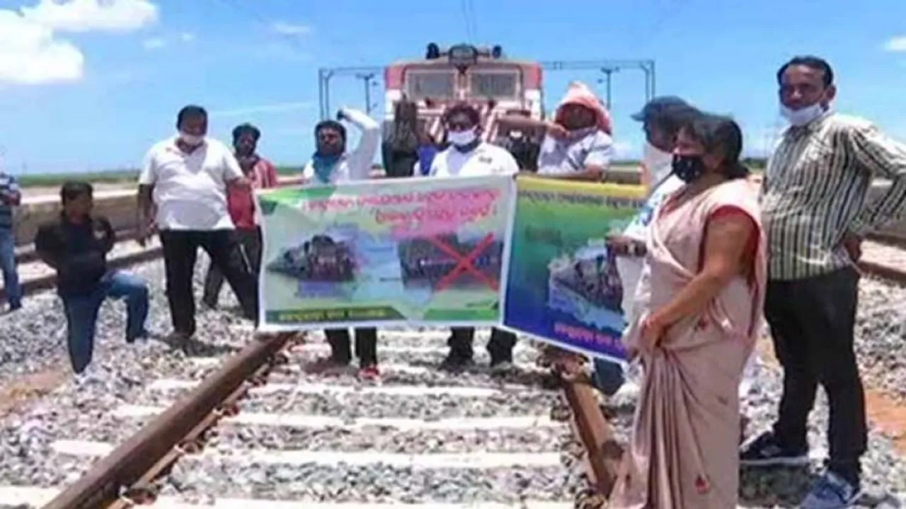 Paradip-Haridaspur Rail Project: Trial Run Of Goods Train Opposed By Locals At Nuagaon Station