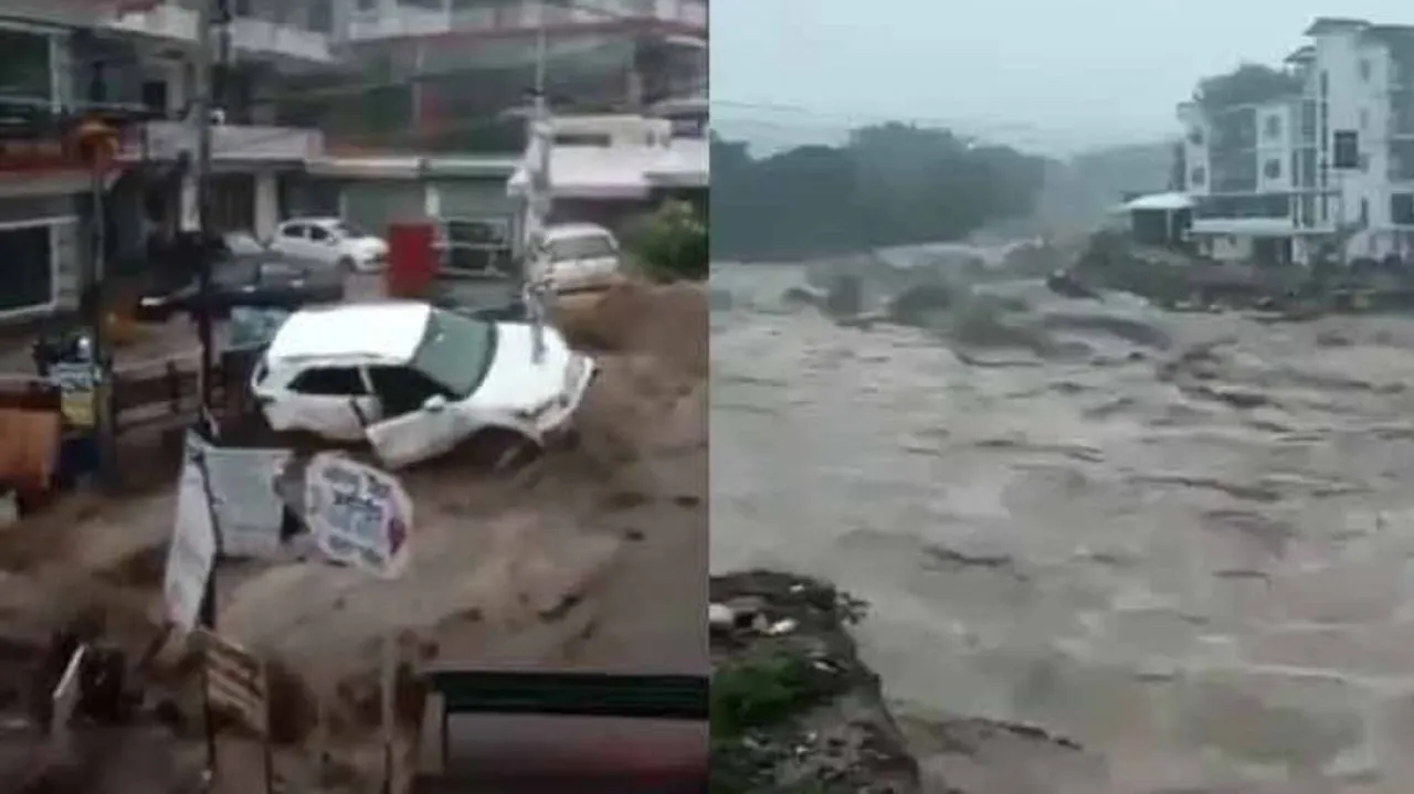 Flash Floods Triggered By Heavy Rains In Dharamshala: Cars, Buildings Swept Away