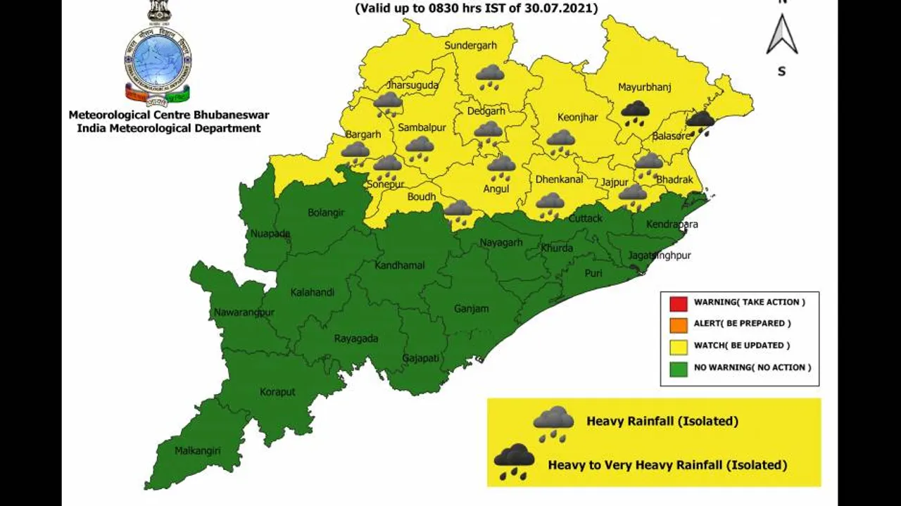 Heavy Rains To Pound Odisha, WB, Jharkhand Between July 29-31: IMD Issues Yellow Warning