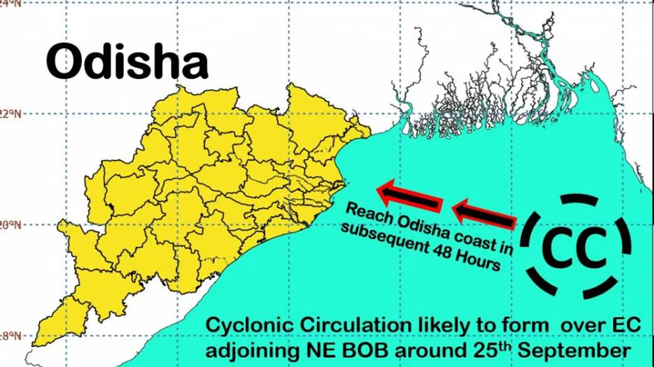 Cyclonic Circulation Over Bay Of Bengal Around Sept 25; IMD Predicts Heavy Rainfall In Odisha